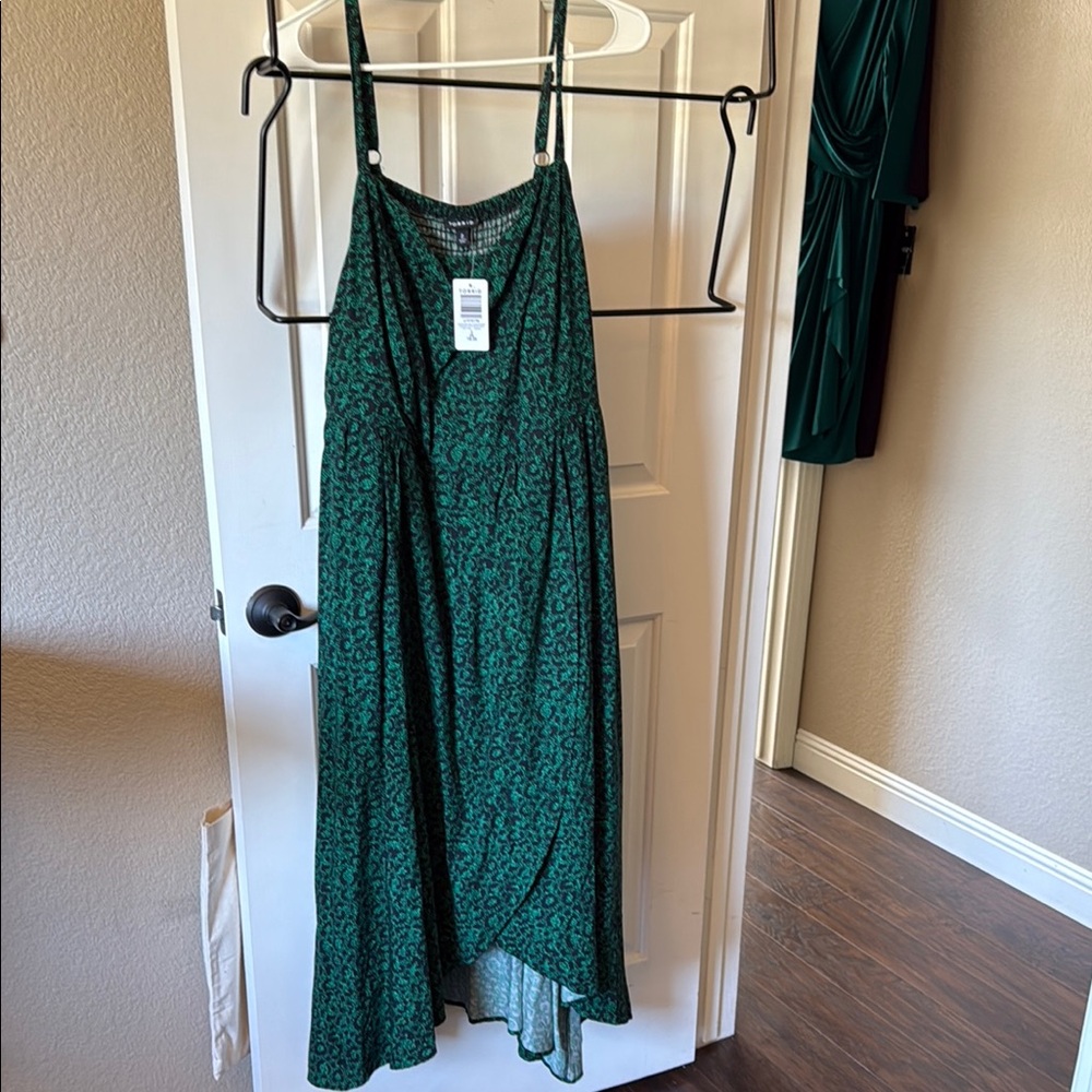 Torrid Green High Low Sundress Sleeveless Spaghetti Strap
